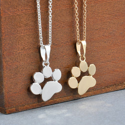 Dog Paw Footprint Chain Pendant Necklace